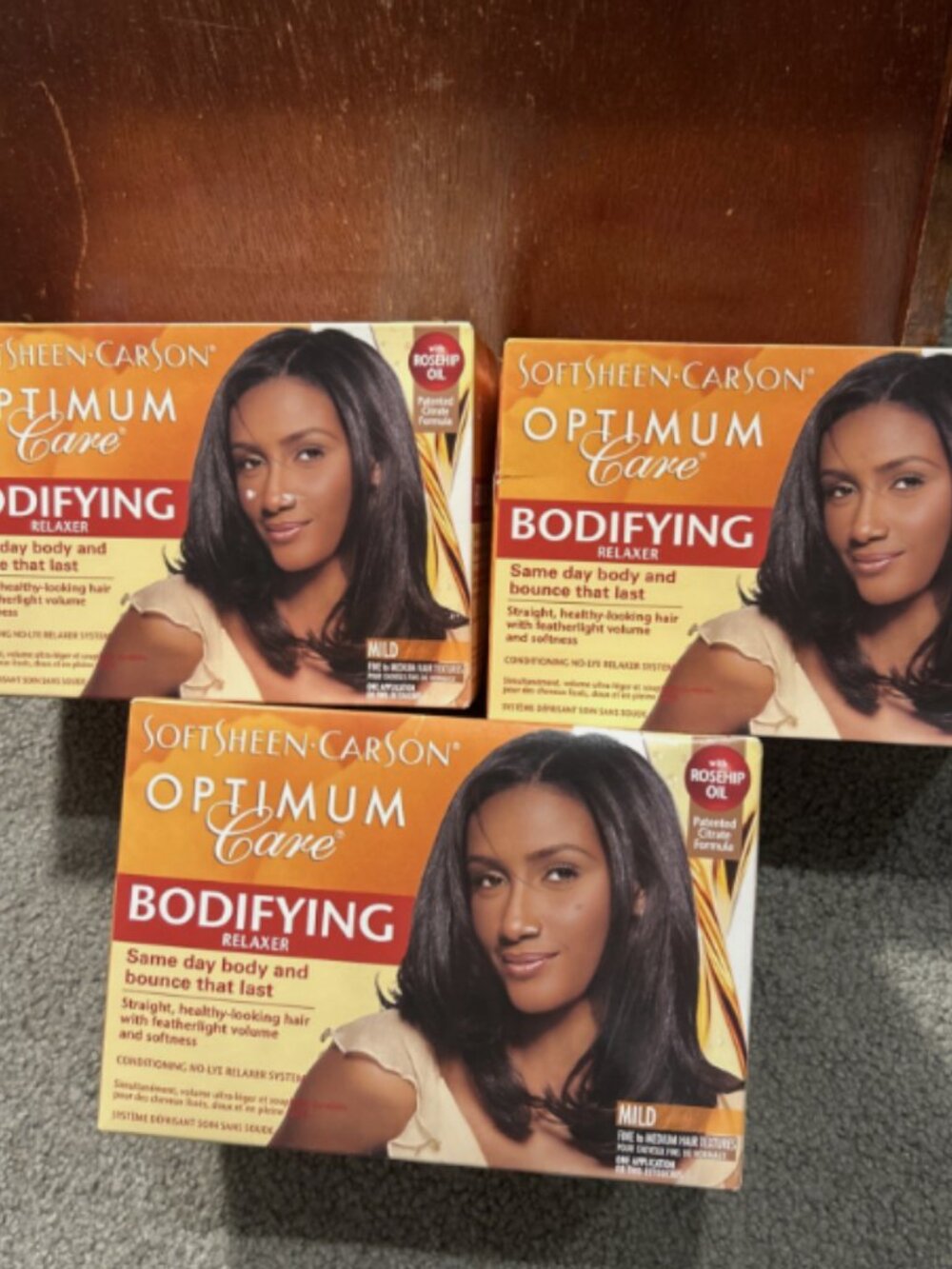 X3 Softsheen Carson Optimum Care Rosehip Bodifying No Lye Relaxer MILD - 1 App